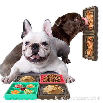 Feeder Bowl Dog Lick Mat Plaques de nourriture pour chiens